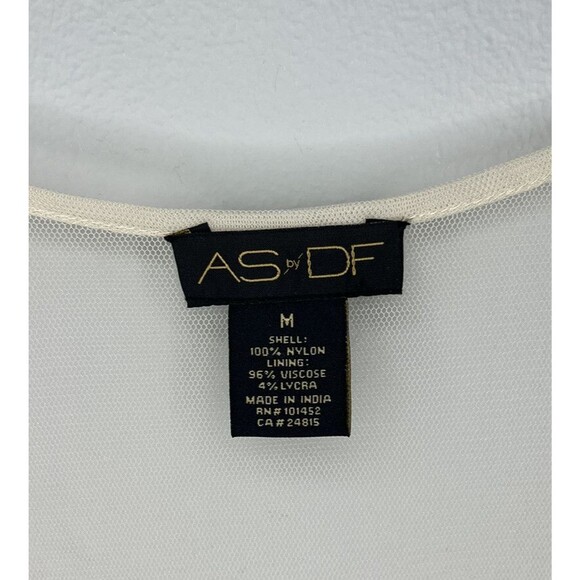 AS by DF Size Medium Sequined Mesh Sleeveless Champagne Color Women’s Dress - Picture 3 of 9